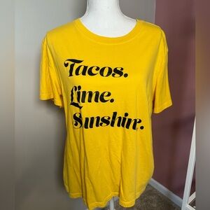 NWOT Tacos Lime & Sunshine t-shirt